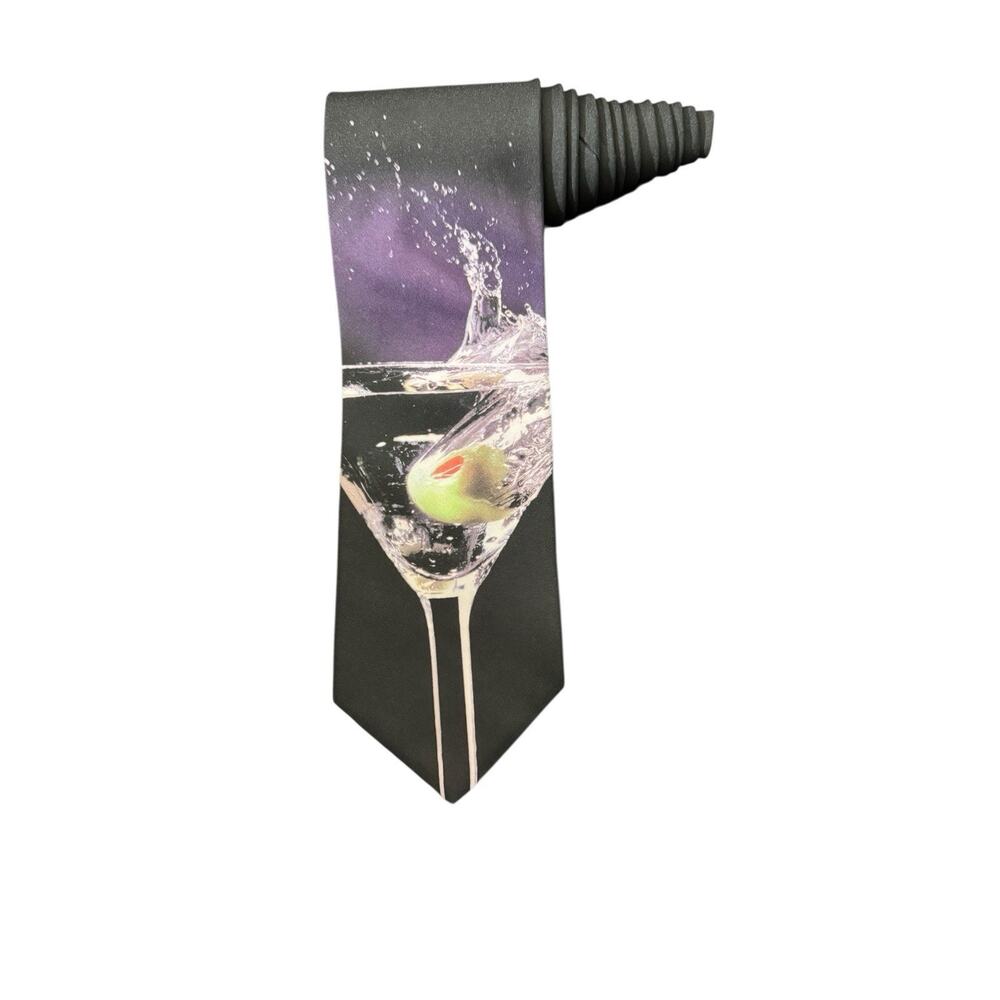 Ralph Marlin Martini Glass 1997 Vintage Novelty Necktie Polyester